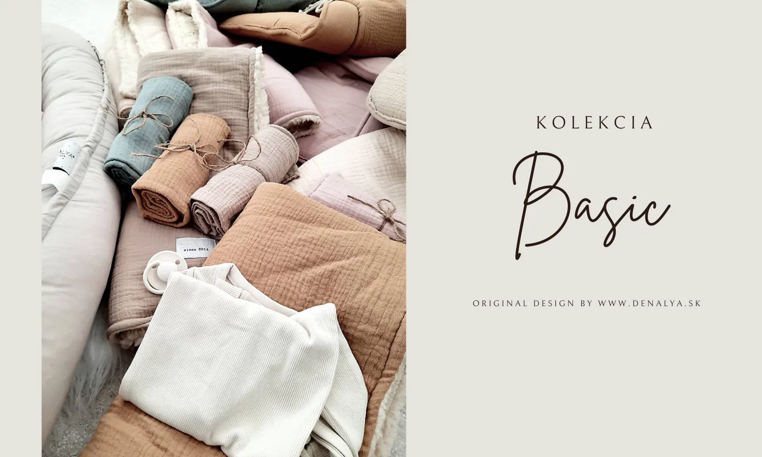 Jednofarebná kolekcia Basic do postieľky od Denalya